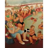Beryl Cook (1926-2008) - 'The Bathing pool', signed, limited /850 colour lithograph, 48 x 38cm,