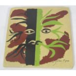 John Piper (1903 - 1992) - Green Man, ceramic tile for Fulham Pottery, signed, 17 x 17cm