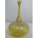 An impressive lightweight Venetian glass bottle neck vase with mottled lustre detail, 15cm high