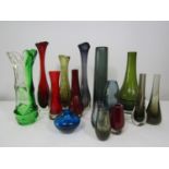 A good quality selection of art glass vases to include Scandinavian and English examples (15)