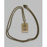 9ct diamond set pendant necklace with star cut detail, 6.1g