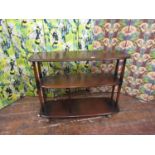 Ercol dark elm three tier watnot/trolley, 71cm high x 90cm long