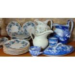 A collection of 19th century Davenport Holly pattern dessert wares comprising three shaped serving