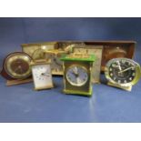 A collection of mid century mantel clocks to include a Smith's Tempora Sectronic, a Metamec