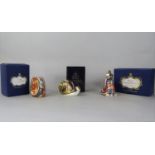 Three Royal Crown Derby paperweights with imari type decoration - Garden Snail (limited edition)