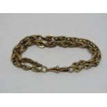 Good quality 9ct fancy link bracelet with Albert clasp, stamped to each link, 34.8g