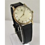 Vintage gent's Tissot Stylist 9ct dress watch, 17 jewel movement, silvered dial with baton