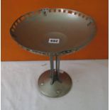 Austrian silver plated tazza, the rim with geometric pierced decoration and relief shield crests,