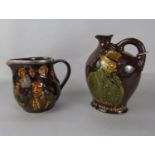 A Royal Doulton Kingsware jug with relief portraits of 18th century style characters - Memories,