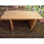 Unusual oak coffee table in the manner of John Makepeace, 114cm long x 45cm high