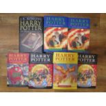 A collection of first edition Harry potter books to include Harry Potter and the order of the