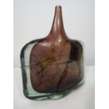 Michael Harris for Isle of Wight Glass Axe Head vase, with impressive pressed and mottled glass