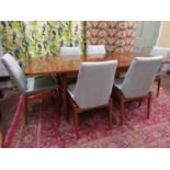 Archie Shine for Robert Heritage teak and rosewood dining table with six chairs, the table with four