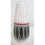 Elle of Norway - Studio pottery vase with incised decoration, 16cm high