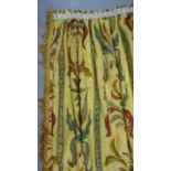 1 pair full length curtains, lined and blanket lined in 'Pergamena' fabric from Designers Guild,