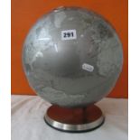 Danish Menu globe by Louise Christ Jakob Wagner, with silvered finish, 35 cm high