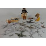 17 model Dinky toy aircraft including Heavy Bomber, Flying Boat, Beechcraft c55 Baron etc and 3