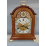 Good quality Sinclair, Harding and Bazeley triple fusee walnut cased musical bracket clock, the gilt