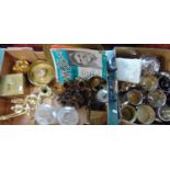 Two boxes of miscellaneous effects including silver plated wares, goblets, tankards, etc, and a