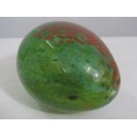 A good quality heavy glass mottled egg in the manner of Mdina