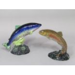 Two Beswick models of fish - a Trout 1032 and an Atlantic Salmon 1233, both with printed and