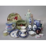 A Wedgwood figure from the Classical Collection - Gaiety, together with further ceramics including a