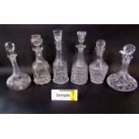 18 various glass decanters