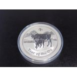 5oz silver 2009 Year of the Ox - Perth Mint Australian 8 dollar coin