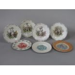 A collection of 19th century child's plates including a set of four with printed decoration