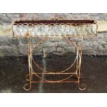 An old wire work, possibly Victorian planter, floorstanding and of rectangular form with