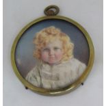 Pauline Nowlan (early 20th century British school) - Finely executed bust length miniature portrait