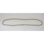 9ct flat curb type link necklace, 9.8g