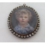 Early 20th century British school - A good quality bust length miniature portrait of a fair haired