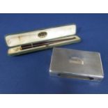 Good quality engine turned silver matchbox case, maker Goldsmiths & Silversmiths Co Ltd, London