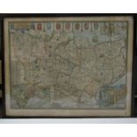 John Speed (British 1552-1629) - Hand coloured engraved map of Kent sold by George Humble, 42 x 54.