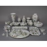 A collection of Wedgwood Wild Strawberry pattern wares comprising six vases, various lidded