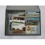 A box containing a number of scrap books, two with a collection of cheese labels, etc, together with