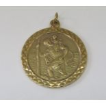 Large 9ct St Christopher pendant, 10g