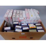 Boxful of unsorted empty boxes for Stewart Hobbies and Roundhouse products, all HO (1 boxful)