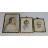 Early 20th century British school - Half length miniature portrait study of a seated fair haired