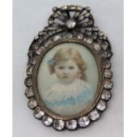 H Maquet? (late 19th early/20th century school) - Bust length miniature portrait of a young girl