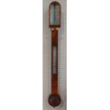 Good quality 19th century burr walnut stick barometer by Wood Abraham & Co of Liverpool, with