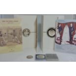 1987 Canadian dollar Davis Strait silver coin and English hallmarked school medal, Victorian Cross