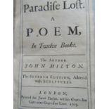 John Milton - Paradise Lost, two volumes, 7th edition, illustrated, leather bound, 1705