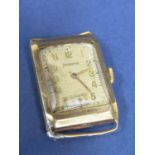 Vintage gents Helvetia 9ct dress watch, the champagne dial with Arabic numerals, subsidiary second