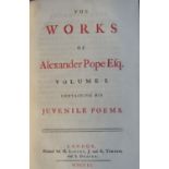 Alexander Pope - The Works of Alexander Pope, nine volumes, leather bound, illustrated 1751