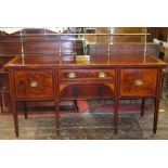 Good quality Georgian mahogany sideboard, the two central doors flanked by a further cupboard and