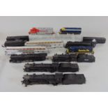 collection of unboxed Bachmann rail models including: 2-8-0 locomotive with tender, 2 x 4-8-2