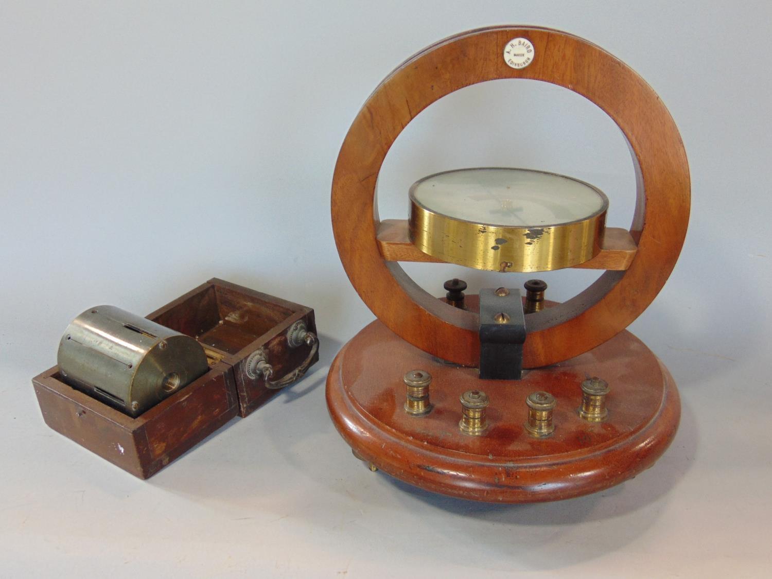 A H Baird of Edinburgh Tangent Galvanometer with further cased instrument (2)