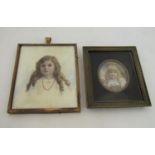 Late 19th/early 20th century British school - Bust length miniature portrait of a brown eyed young